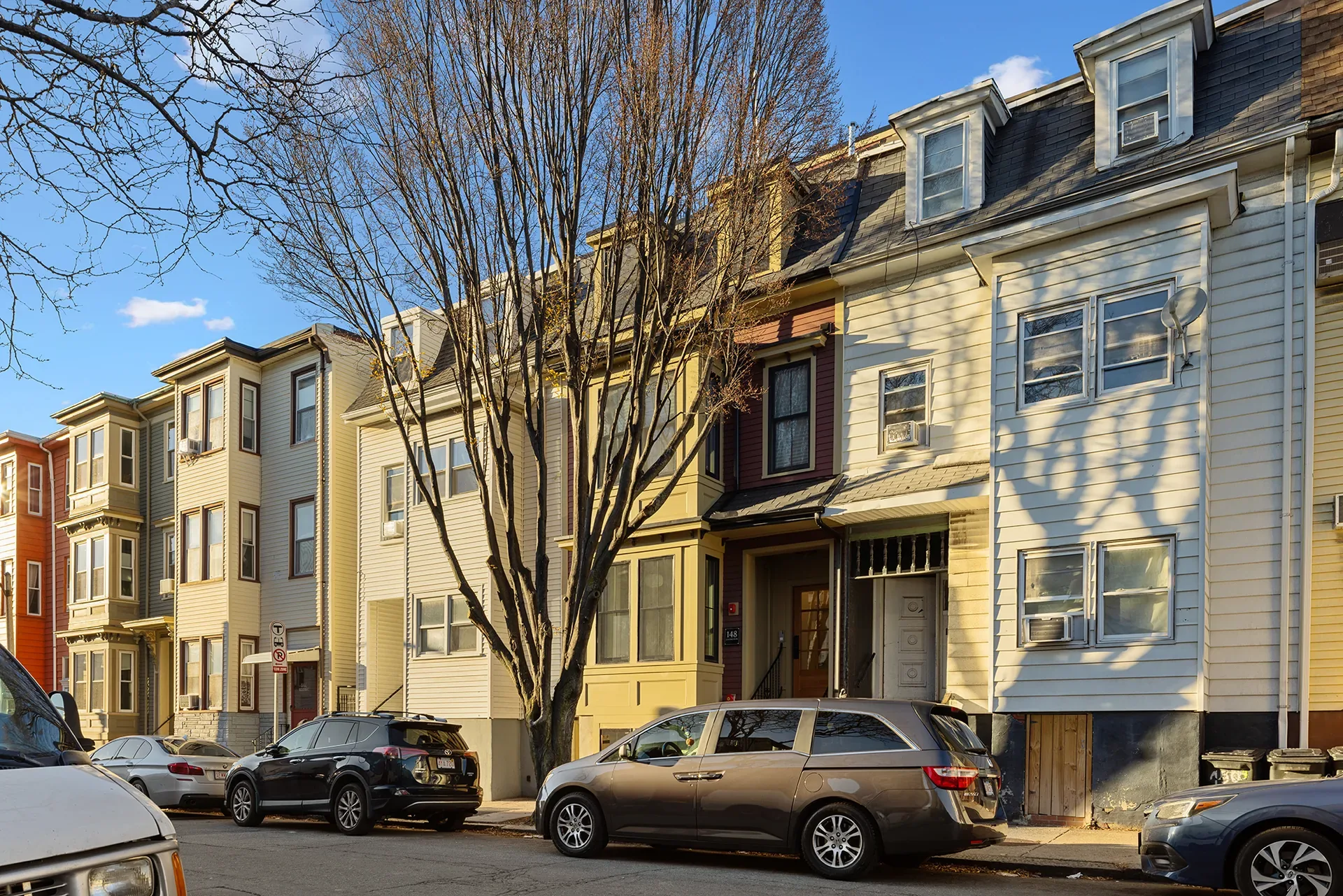 Restored exterior of 148 Lexington Street in East Boston